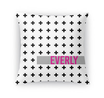 BLACK AND WHITE CROSS PERSONALIZED THROW PILLOW (COVER ONLY)