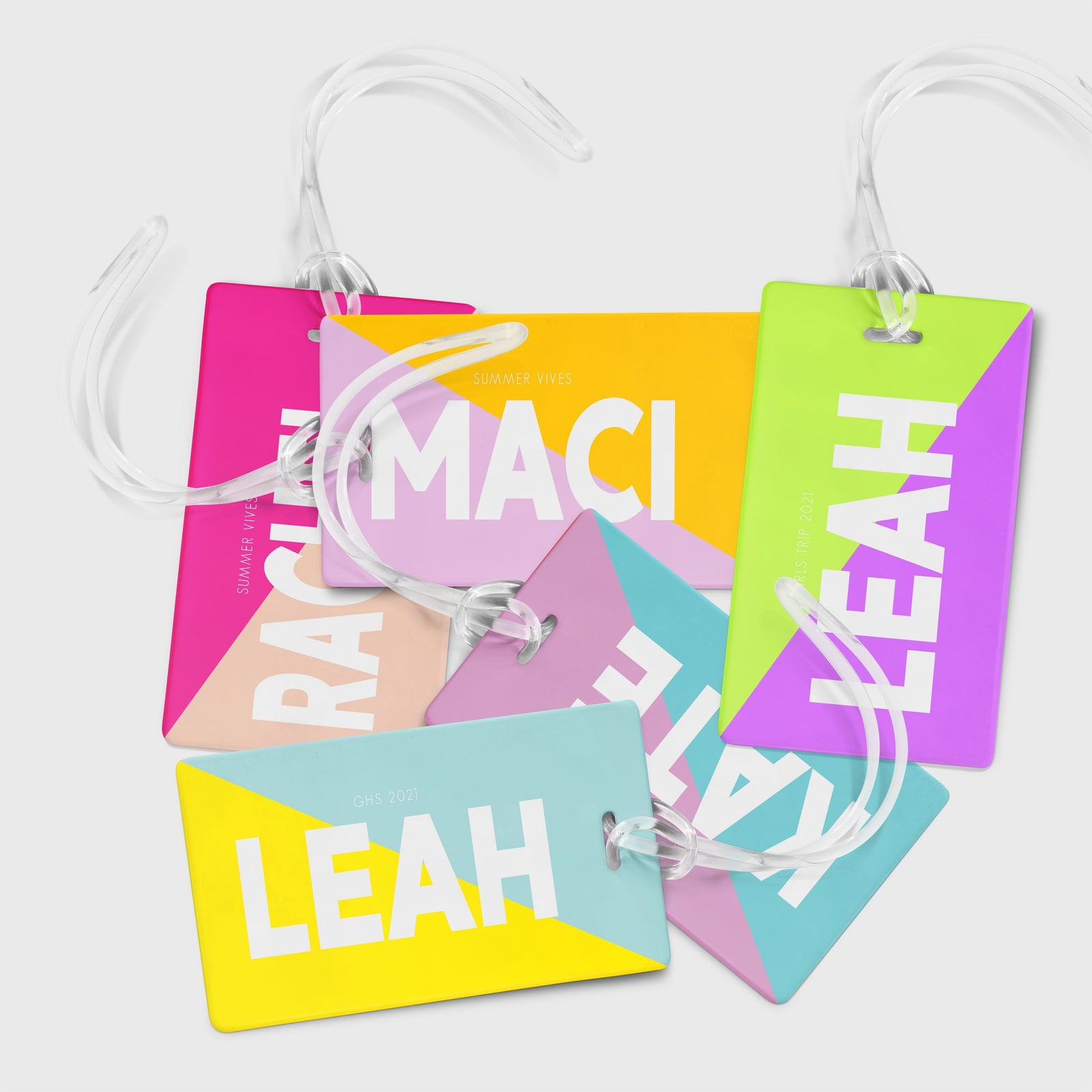 2 TONE COLOR BLOCK PERSONALIZED BAG / LUGGAGE TAG