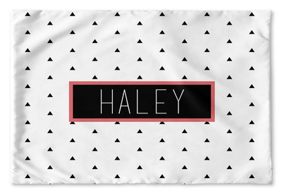 BLACK AND WHITE TRIANGLES PERSONALIZED PILLOW SHAM (MULTIPLE COLOR OPTIONS)