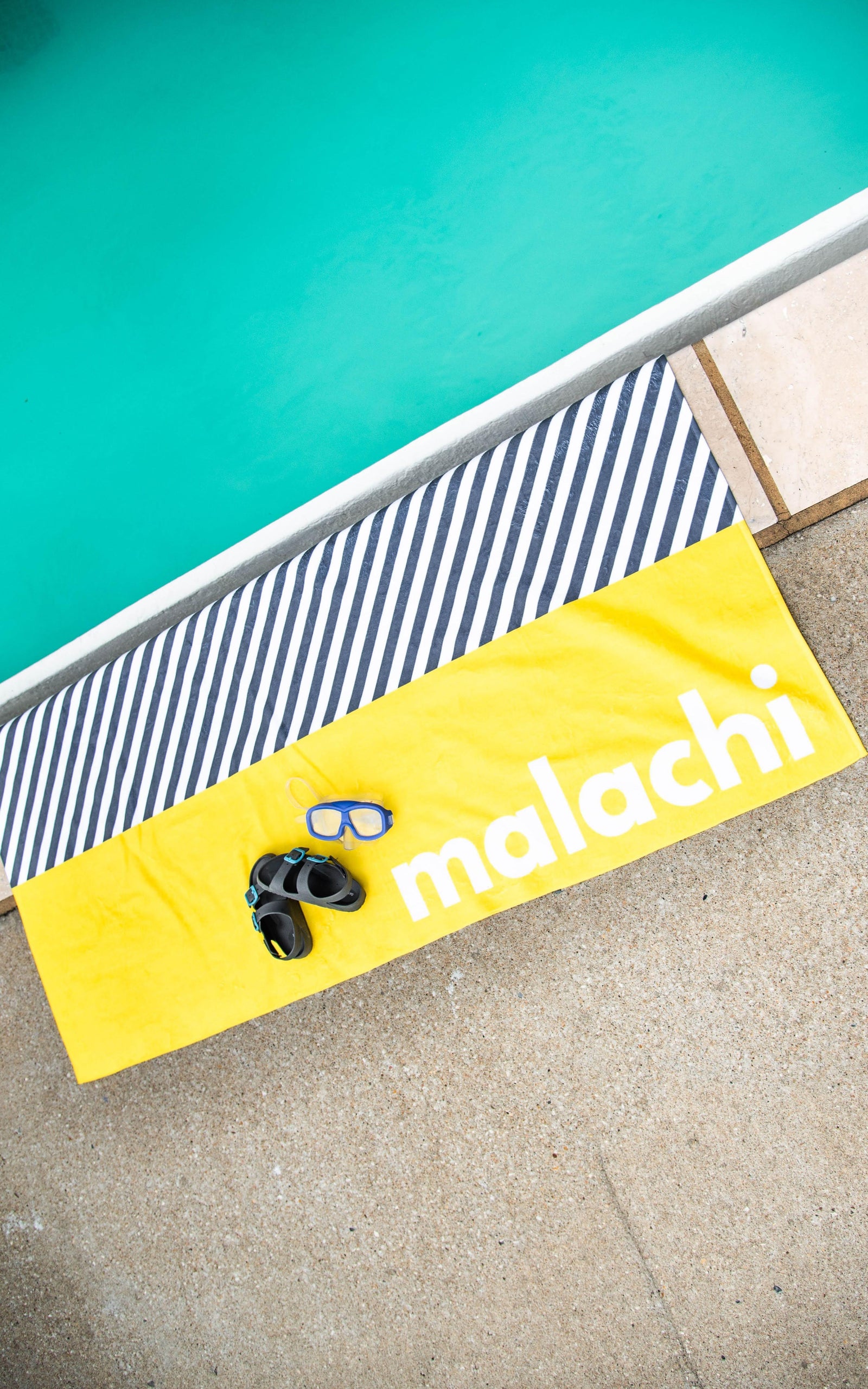 GRAY STRIPE COLOR BLOCK PERSONALIZED TOWEL