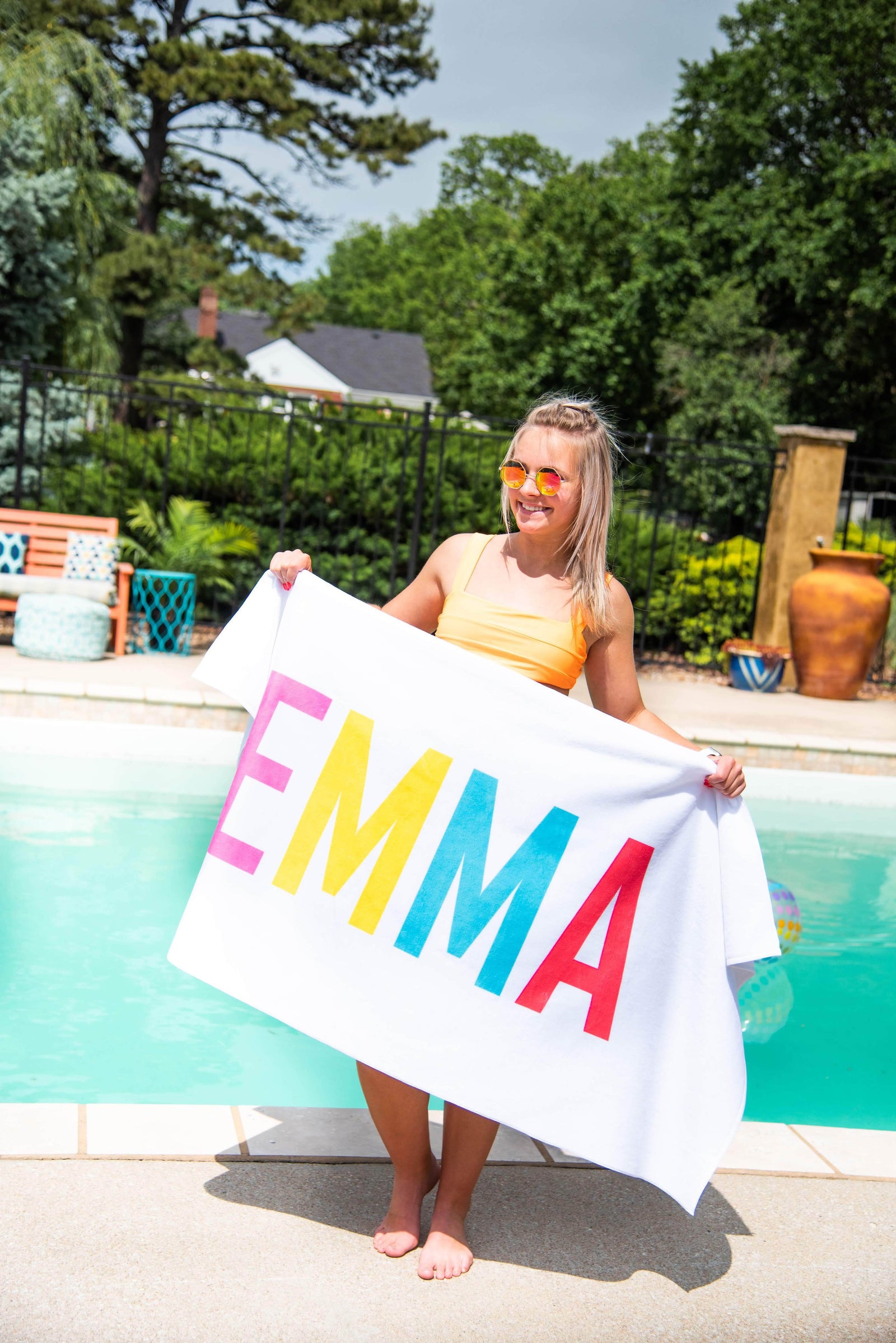 RAINBOW LETTERS PERSONALIZED TOWEL