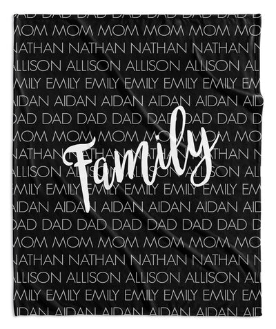 FAMILY NAMES PERSONALIZED THROW BLANKET