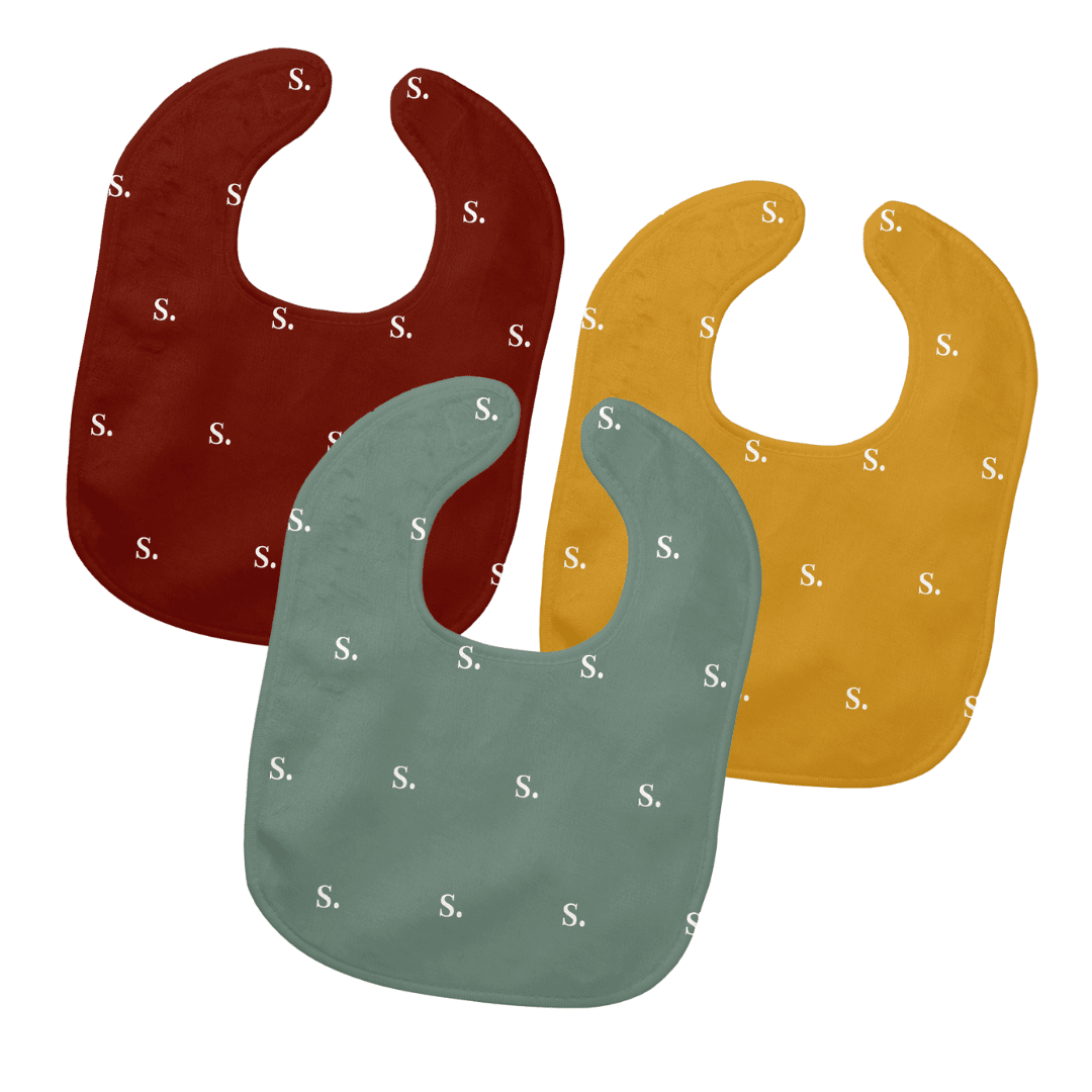 H3xHB Simple Initial Monogram Bib