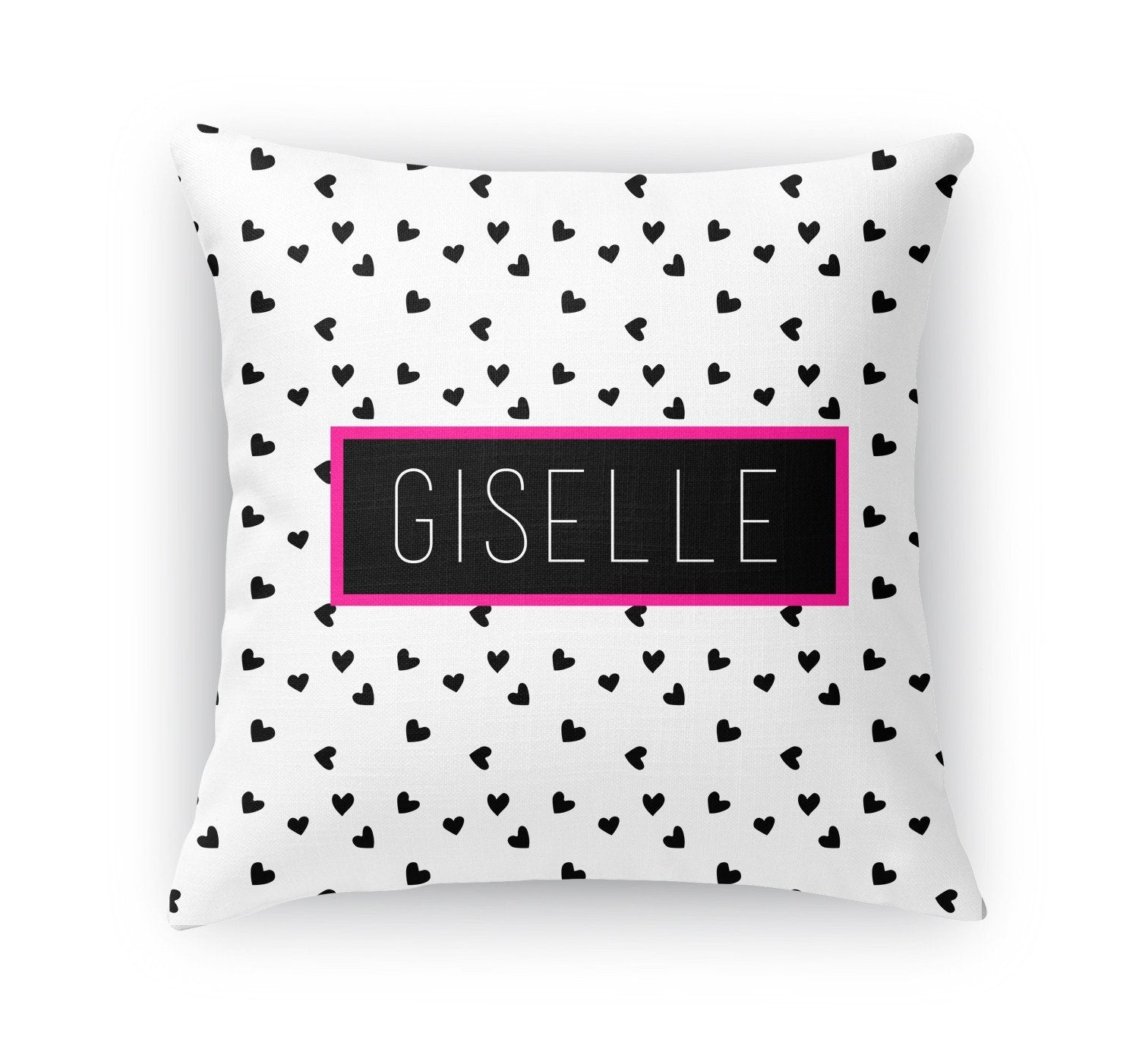 BLACK AND WHITE HEARTS THROW PILLOW (COVER ONLY)