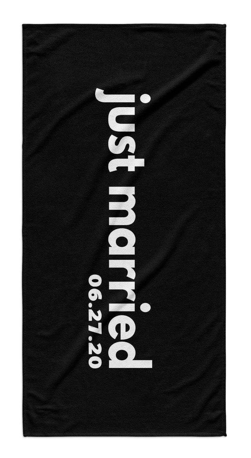 JUST MARRIED HONEYMOON BEACH TOWEL GIFT SET