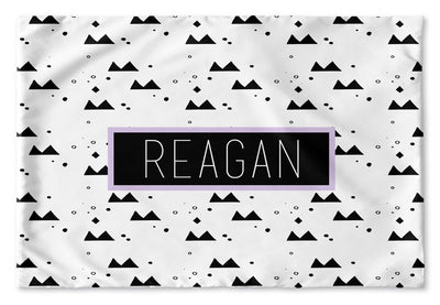 BLACK AND WHITE MOUNTAINS PERSONALIZED PILLOW SHAM (MULTIPLE COLOR OPTIONS)