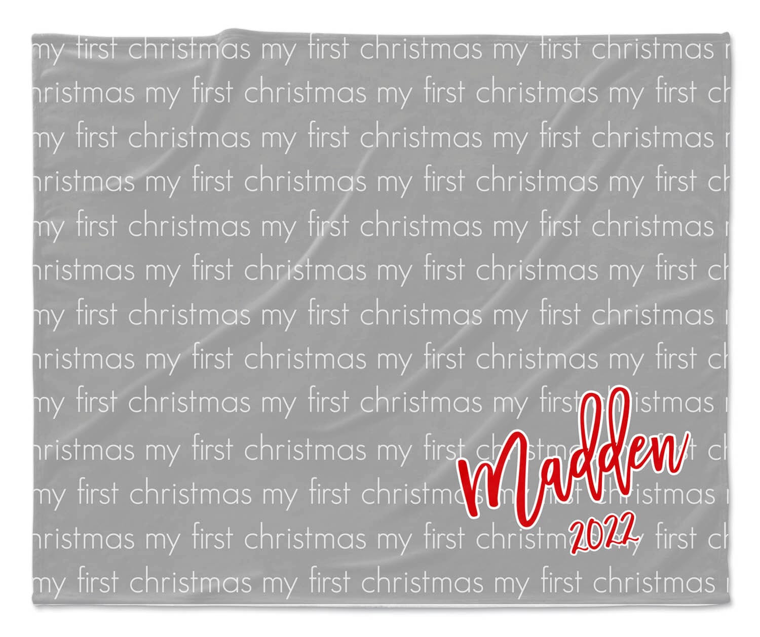 MY FIRST CHRISTMAS PERSONALIZED BABY BLANKET - LIGHT REPEAT