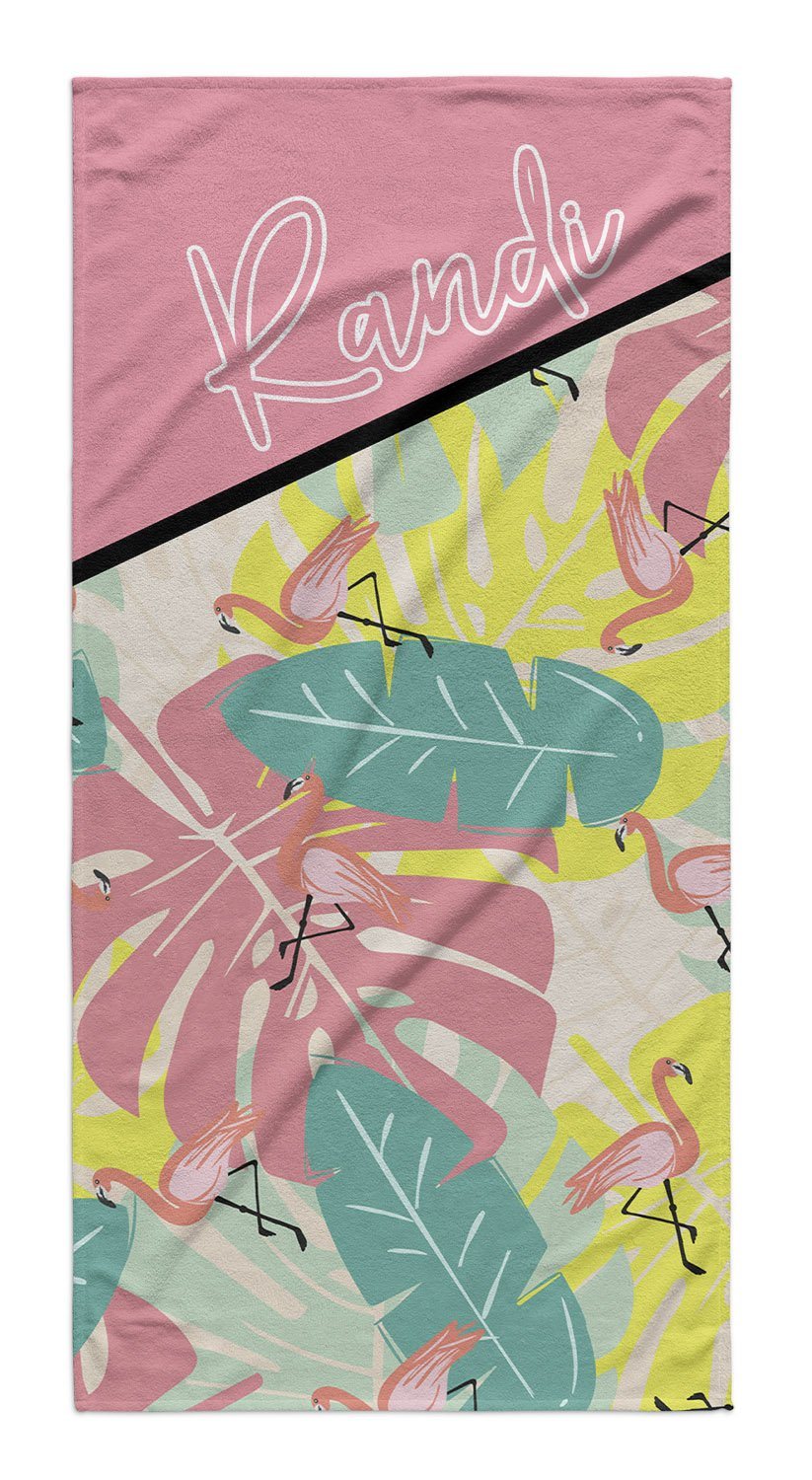 FLAMINGO PALM PERSONALIZED TOWEL