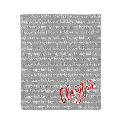DECORATIVE HOLIDAY THROW BLANKET - LIGHT REPEAT