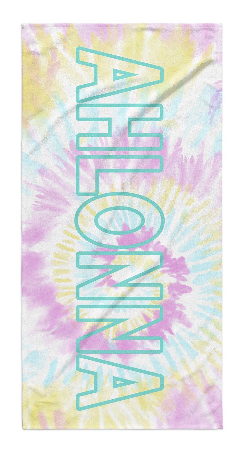 PASTEL TIE-DYE SWIRL PERSONALIZED TOWEL