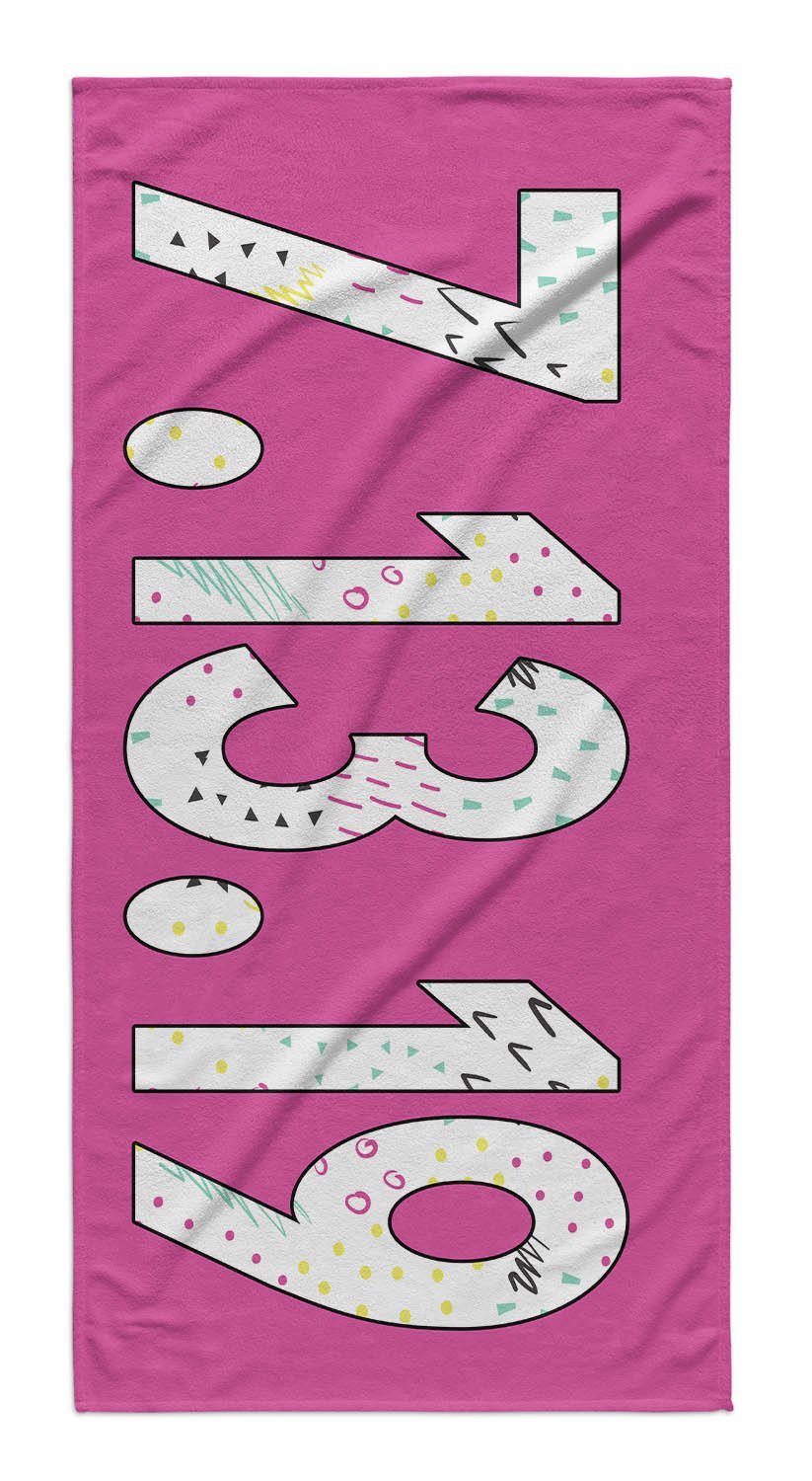 SOLID BOLD PATTERN NAME PERSONALIZED TOWEL - MARKERS