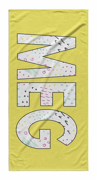 SOLID BOLD PATTERN NAME PERSONALIZED TOWEL - MARKERS