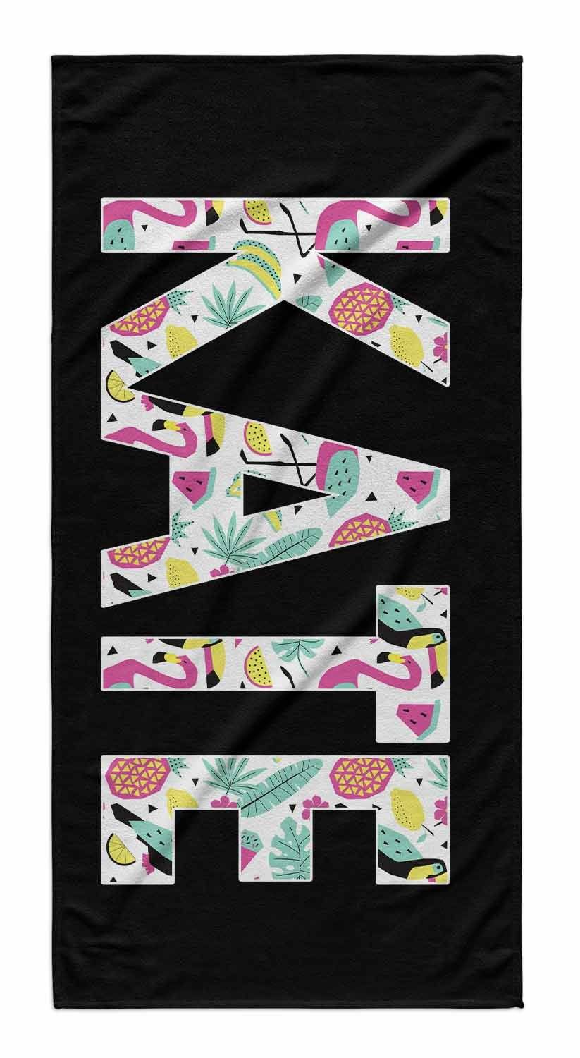 SOLID BOLD PATTERN NAME PERSONALIZED TOWEL - SUMMER FUN