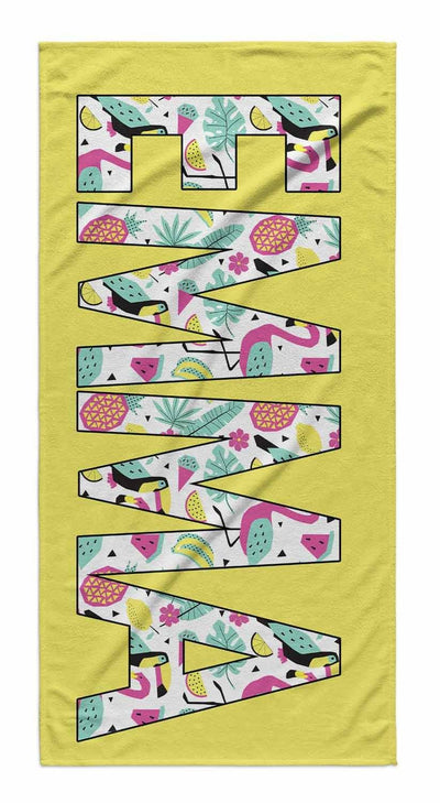 SOLID BOLD PATTERN NAME PERSONALIZED TOWEL - SUMMER FUN