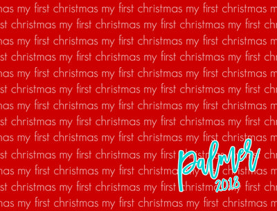 MY FIRST CHRISTMAS PERSONALIZED BABY BLANKET - LIGHT REPEAT