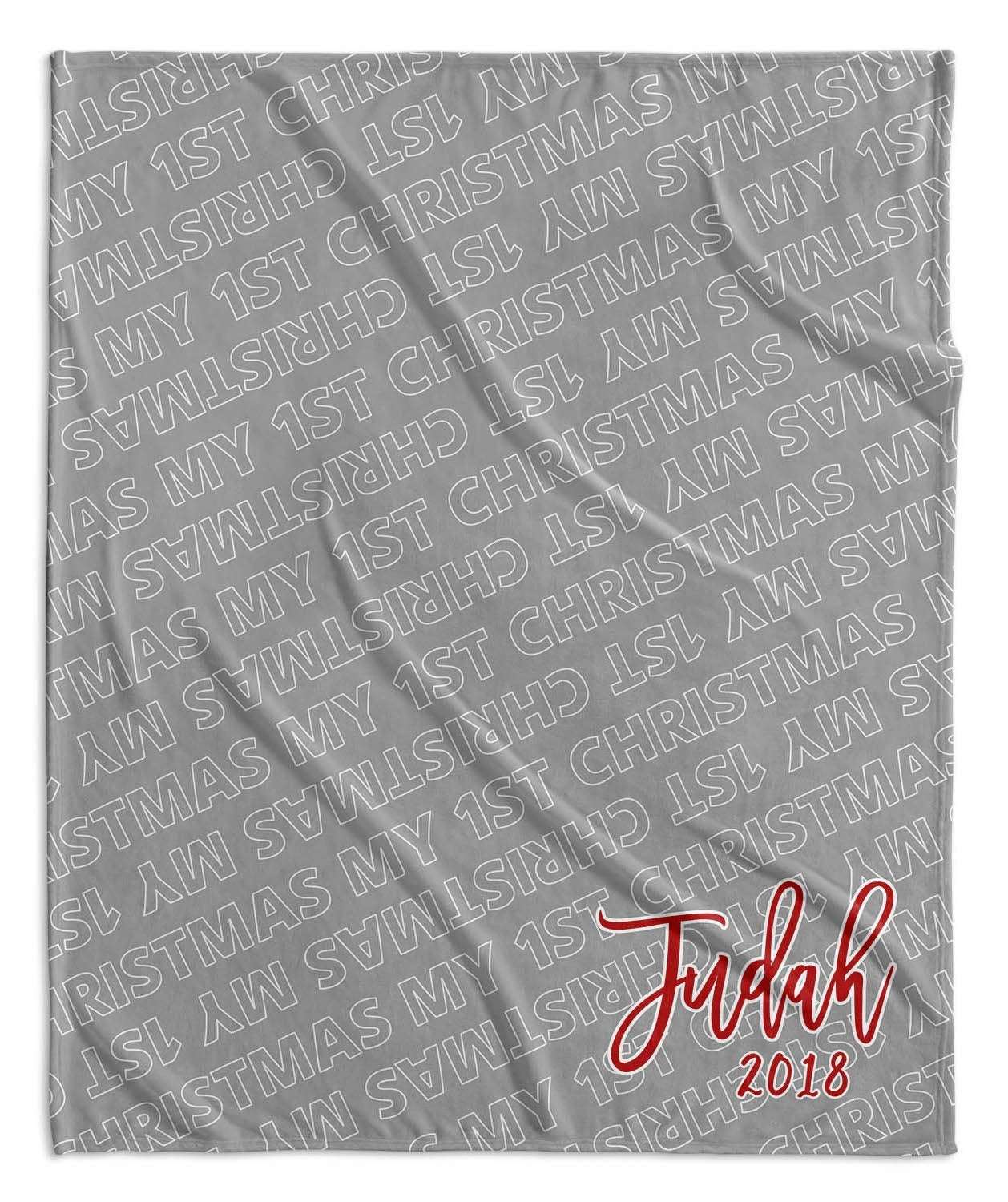 MY FIRST CHRISTMAS PERSONALIZED BABY BLANKET - OUTLINE REPEAT