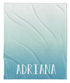 OMBRE TEAL MODERN PERSONALIZED NAME BLANKET