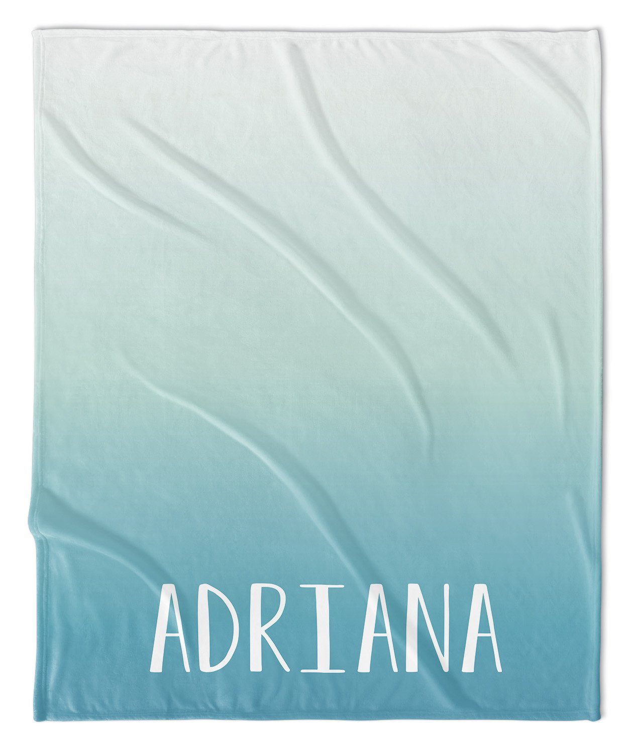 OMBRE TEAL MODERN PERSONALIZED NAME BLANKET
