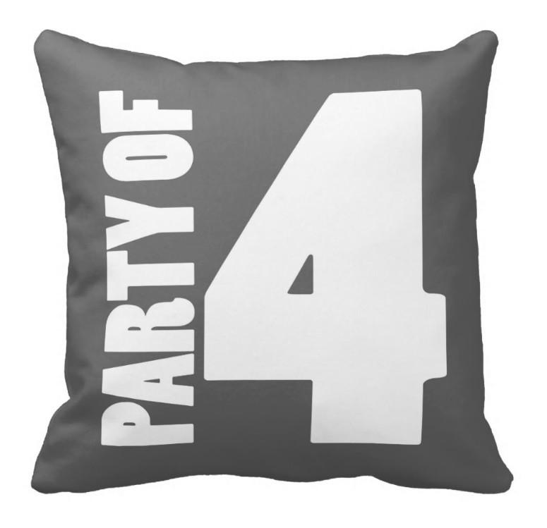 PARTY OF # - THROW PILLOW (COVER ONLY)