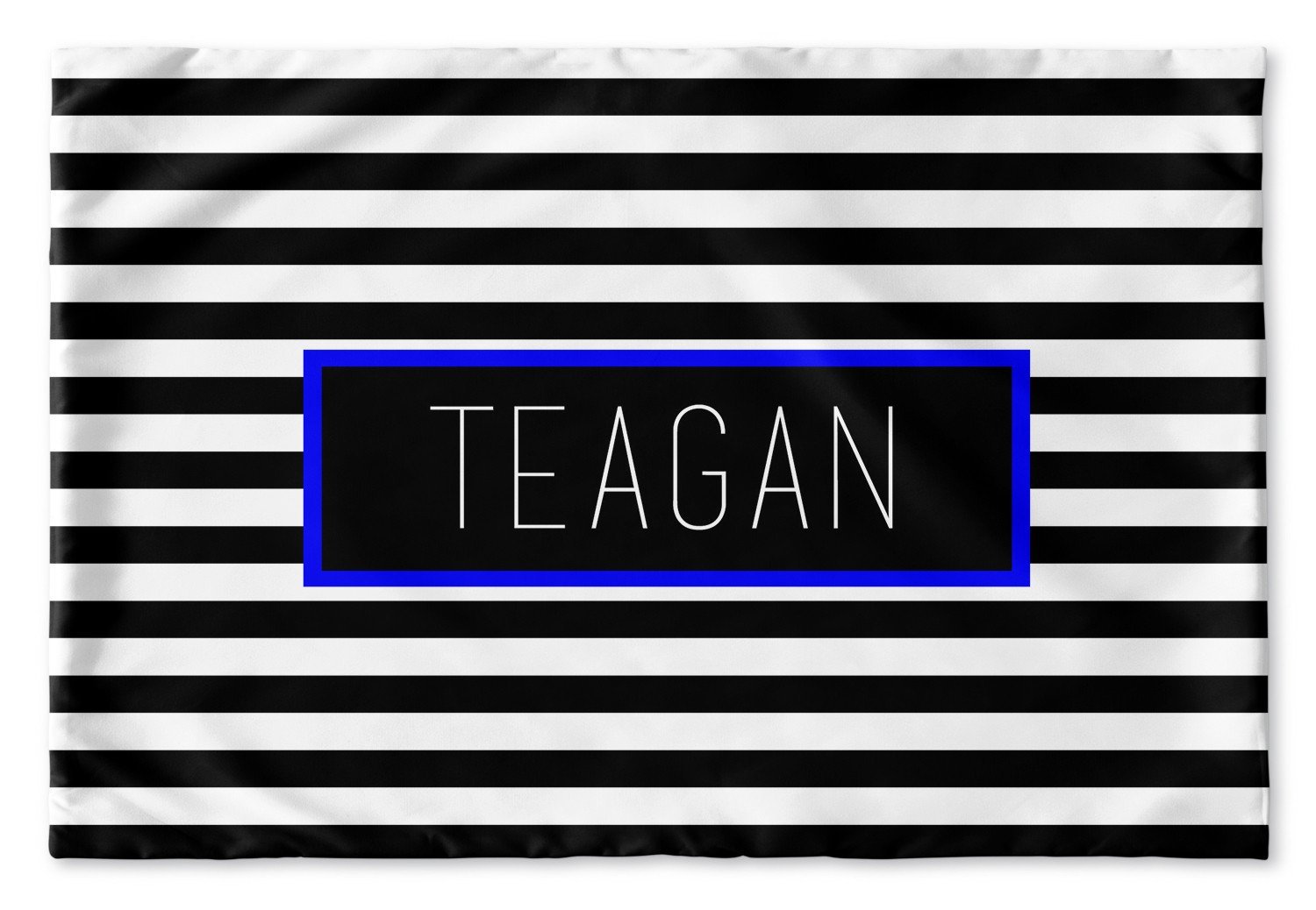 BLACK AND WHITE STRIPE PERSONALIZED PILLOW SHAM (MULTIPLE COLOR OPTIONS)