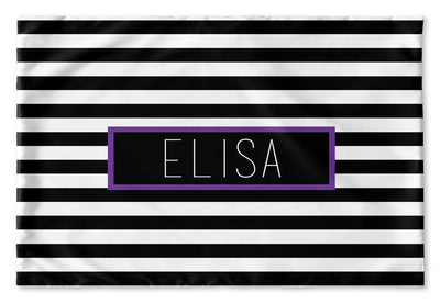 BLACK AND WHITE STRIPE PERSONALIZED PILLOW SHAM (MULTIPLE COLOR OPTIONS)