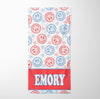 PERSONALIZED RED WHITE AND BLUE SMILES TOWEL
