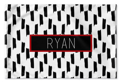 BLACK AND WHITE TAPE PERSONALIZED PILLOW SHAM (MULTIPLE COLOR OPTIONS)