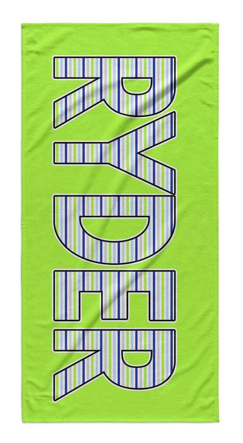 STRIPED LETTERS PERSONALIZED TOWEL