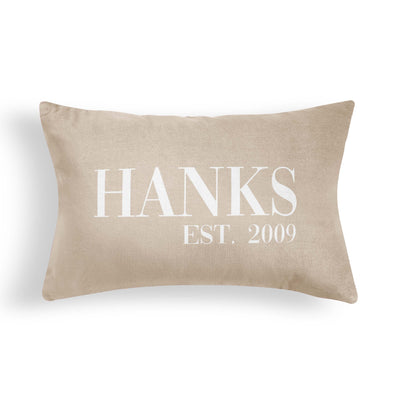 LAST NAME LUMBAR THROW PILLOW