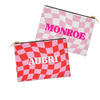 WAVY CHECKERBOARD PERSONALIZED ACCESSORY BAG FLAT