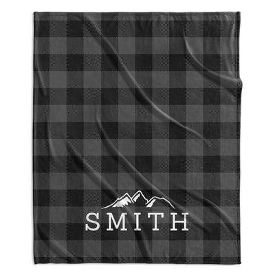 ADVENTURE MOUNTAINS MODERN PERSONALIZED NAME BLANKET
