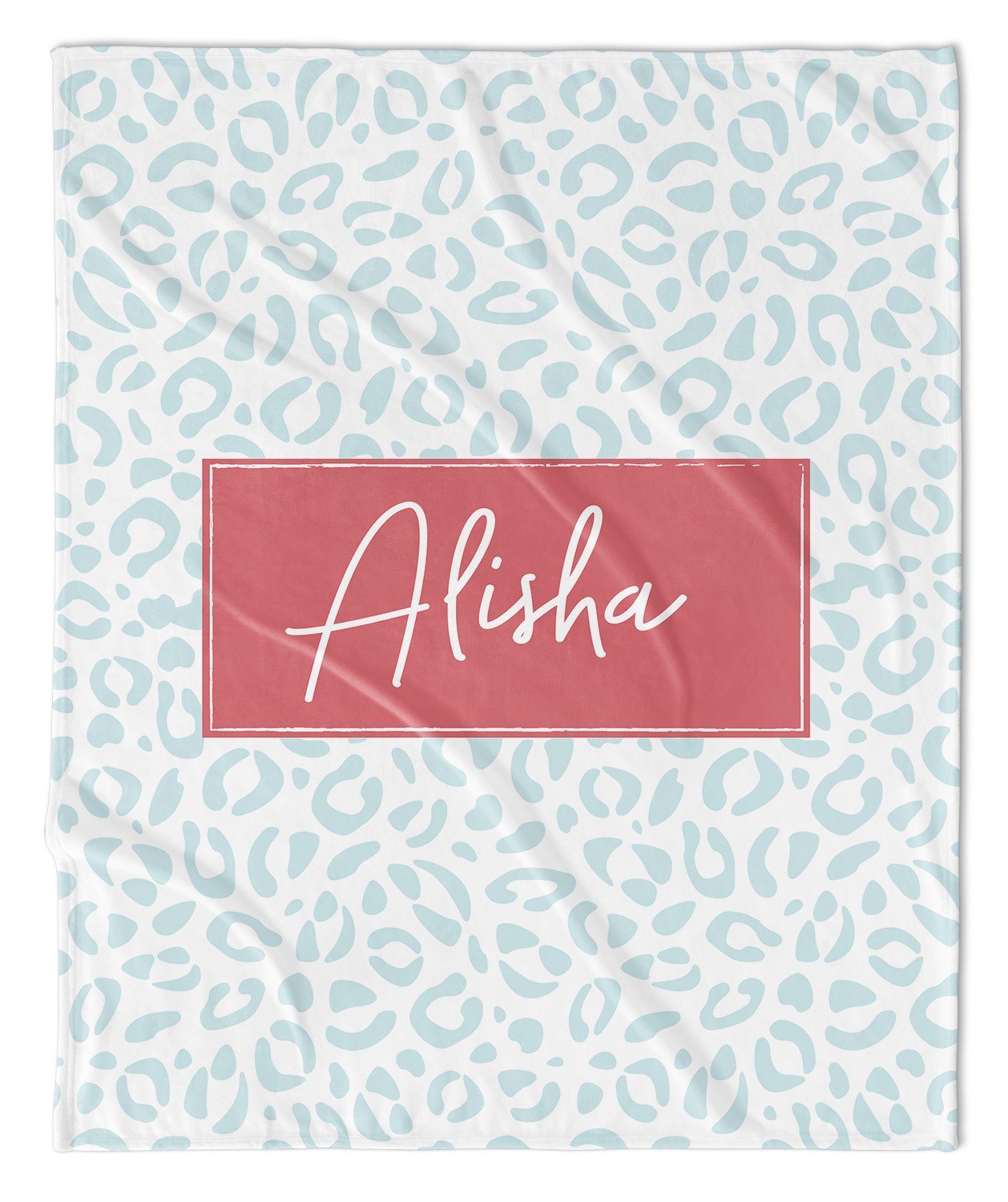 ANIMAL PRINT MODERN PERSONALIZED BLANKET - SKY BLUE