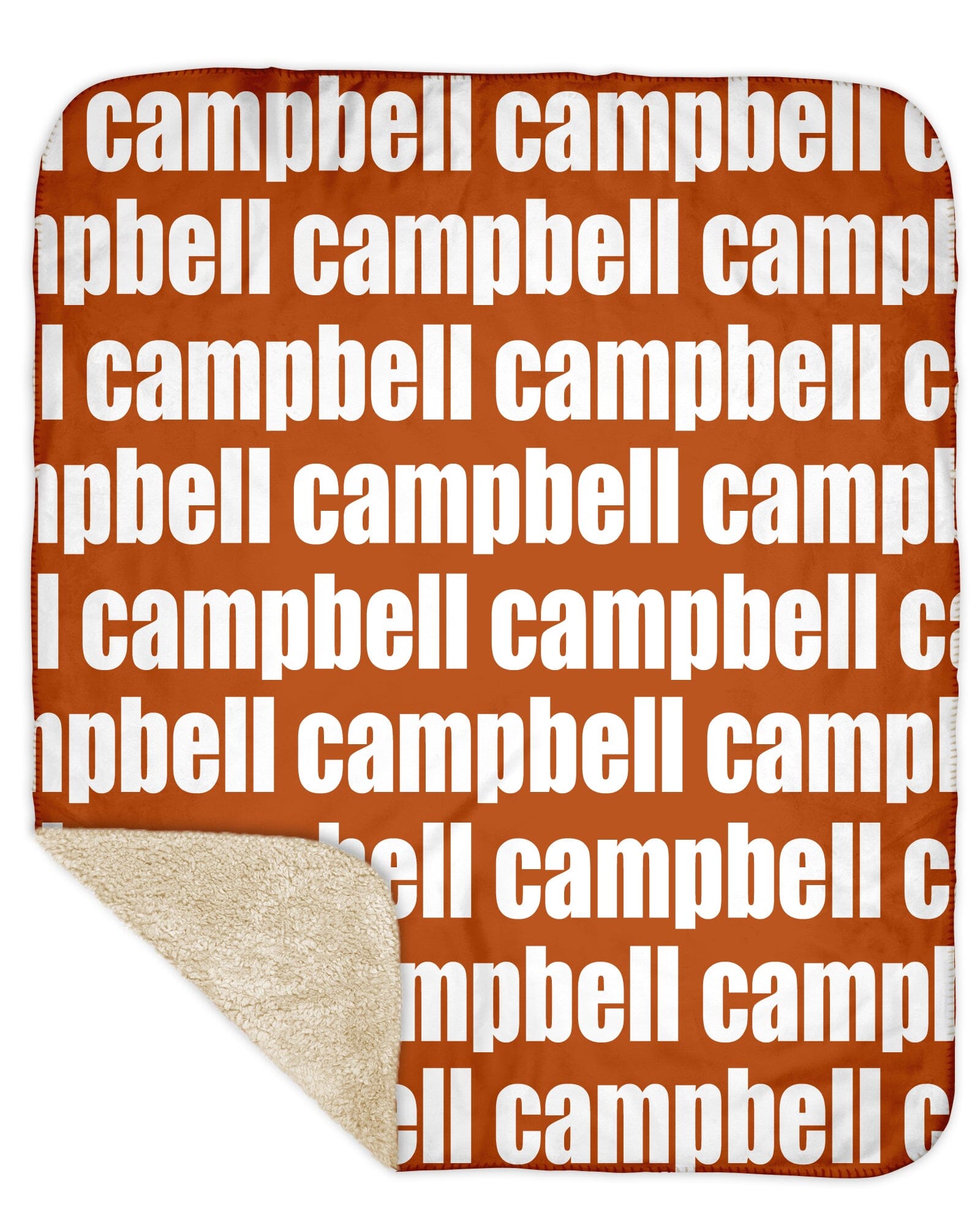 Sherpa Back Personalized Name Blanket - Bold (BOHO COLOR OPTIONS)