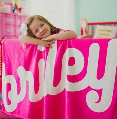 PERSONALIZED NAME BLANKET - RETRO CURSIVE 2 (ALL COLOR OPTIONS)