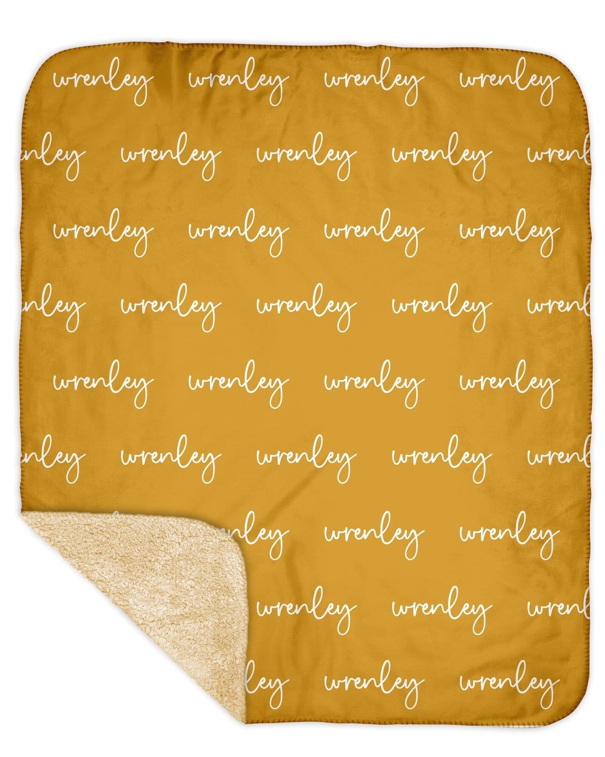 Sherpa Back Personalized Name Blanket Script (BOHO COLOR OPTIONS