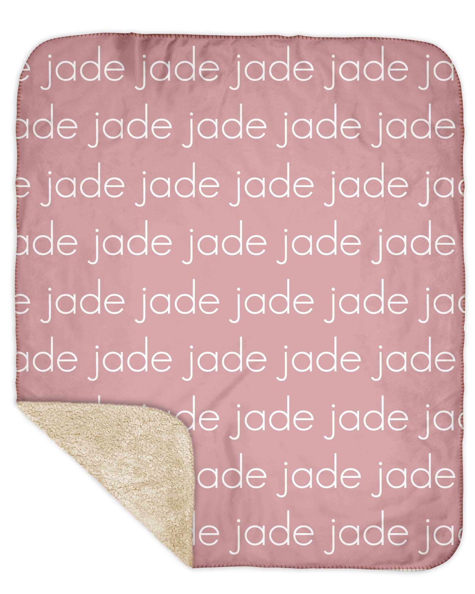 Sherpa Back Personalized Name Blanket - Light (JEWEL TONE COLOR OPTIONS)
