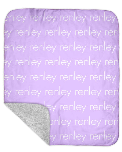 Sherpa Back Personalized Name Blanket - LIGHT (ALL COLOR OPTIONS)