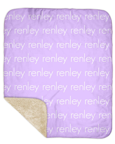 Sherpa Back Personalized Name Blanket - LIGHT (ALL COLOR OPTIONS)
