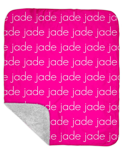 Sherpa Back Personalized Name Blanket - LIGHT (ALL COLOR OPTIONS)