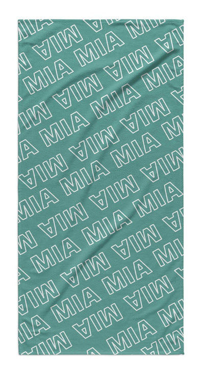 PERSONALIZED REPEAT BEACH TOWEL - OUTLINED
