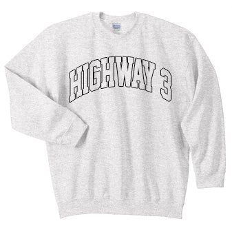 Highway 3 Graphic Crewneck Sweatshirt - Ash/Black
