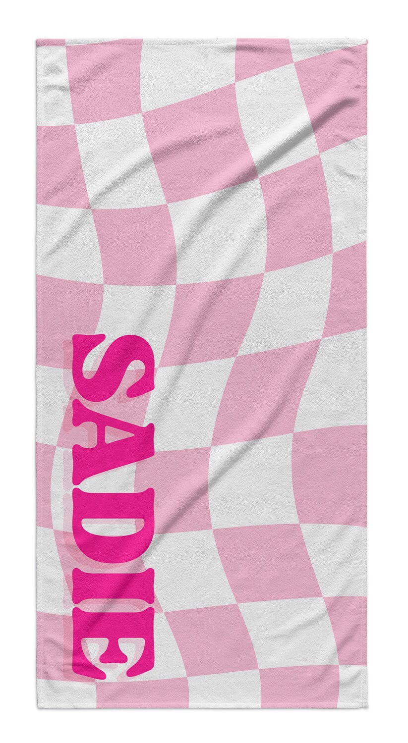 WAVY CHECKERBOARD PERSONALIZED PREMIUM TOWEL