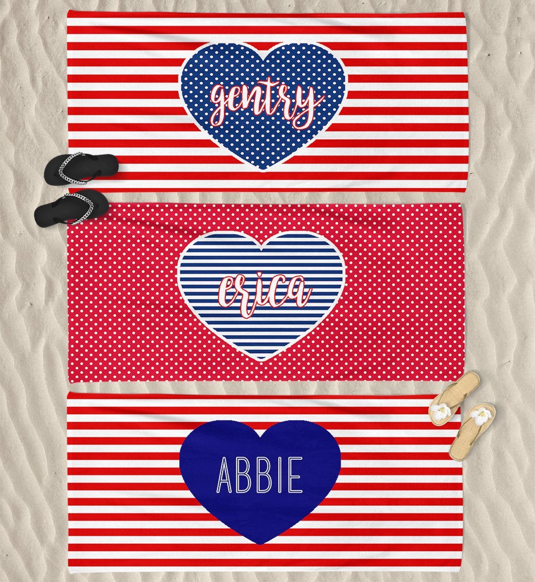 PERSONALIZED PATRIOTIC BEACH TOWEL (3 STYLES)